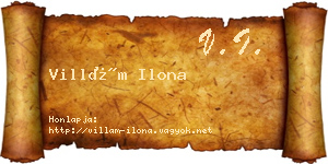 Villám Ilona névjegykártya