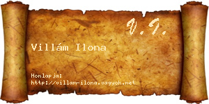 Villám Ilona névjegykártya